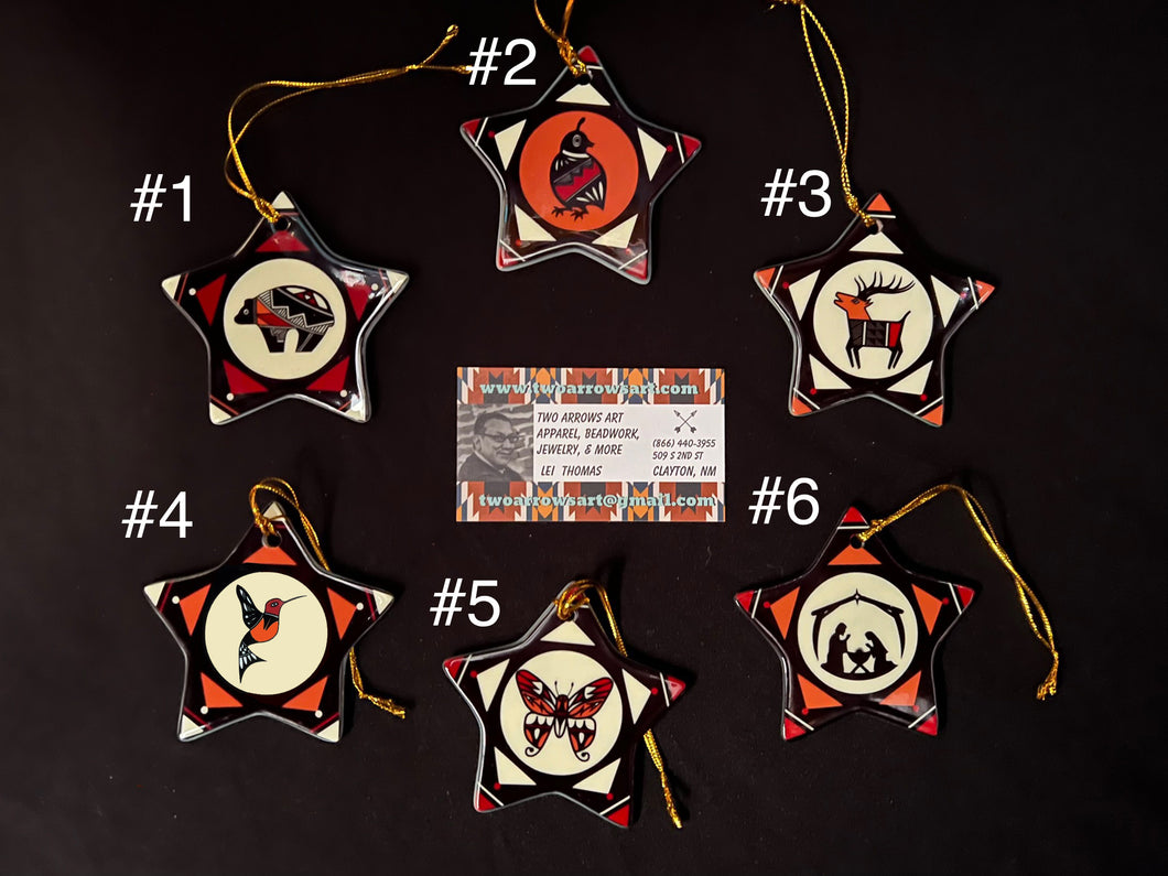 Navajo Christmas Star Ceramic Ornaments