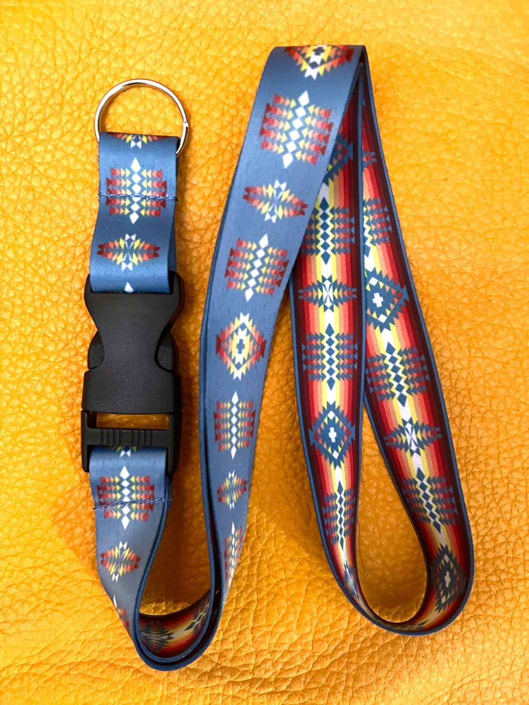 Native Blanket Pattern Printed Lanyard
